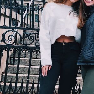 Cropped sweater - star pattern